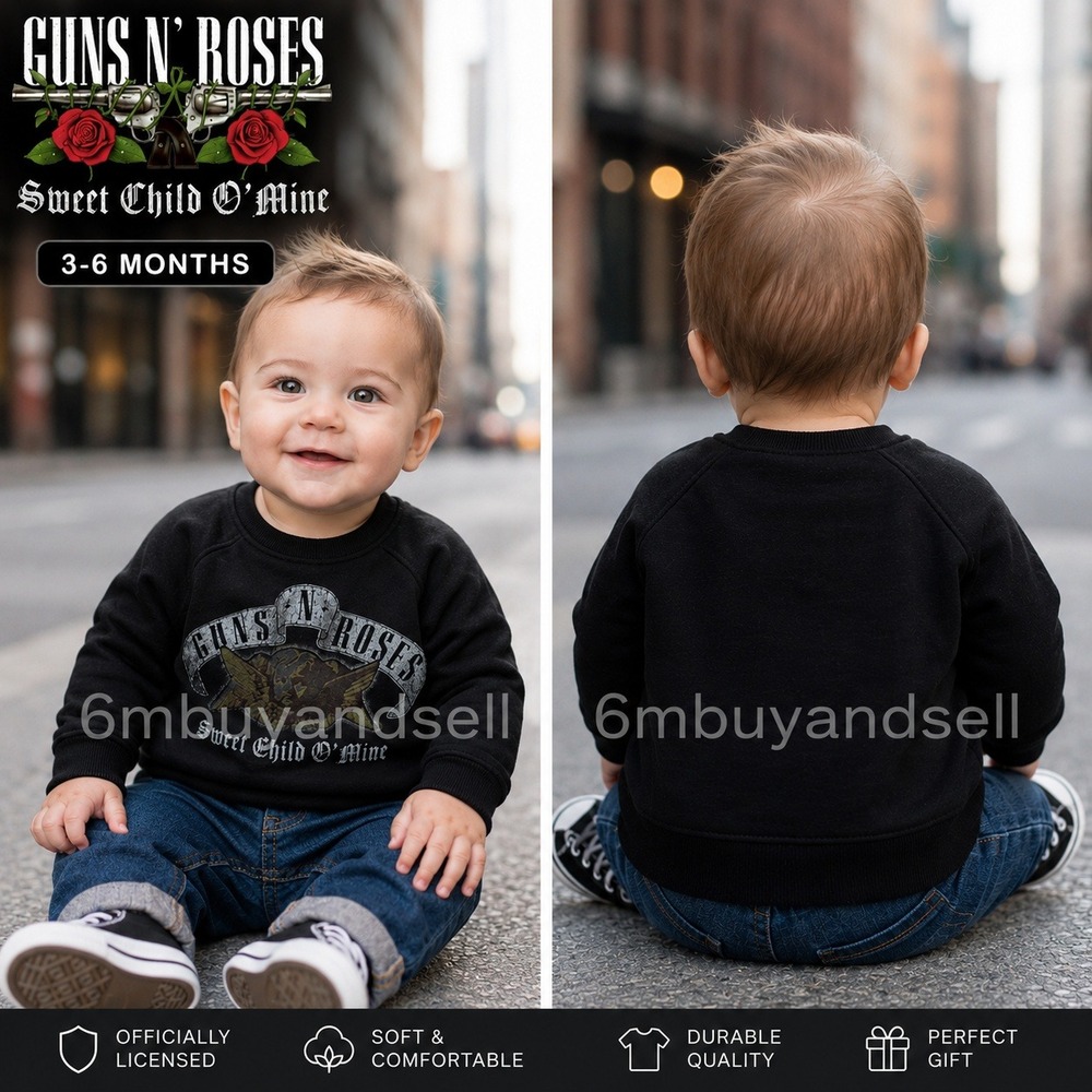 Guns N Roses Sweet Child O Mine Baby Sweatshirt Black‎ 3-6M 02P4330GCX